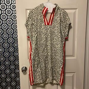 Entro animal print dress with red detail